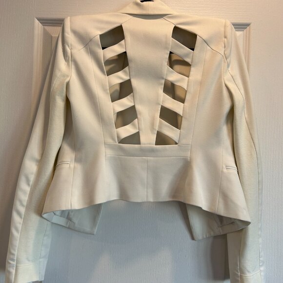 BCBGMAXAZRIA White Blazer with Back Cut Out XS - Picture 4 of 5
